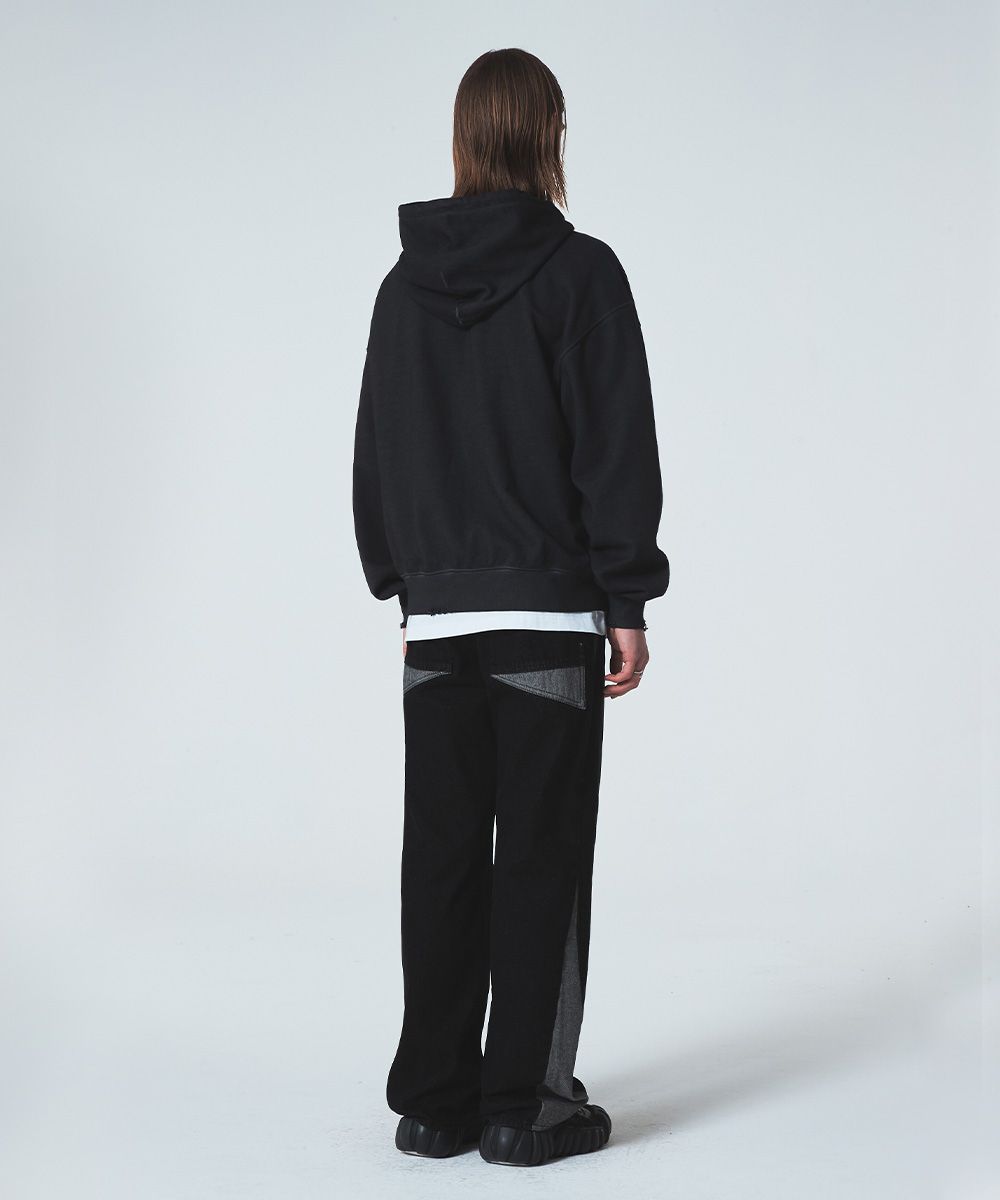 【MAISON MINED】24SS★ MINED CUT OUT PATCH HOOD ZIP-UP MUSINSA | MAISON MINED MINED CUT OUT PATCH HOOD ZIP-UP BLACK