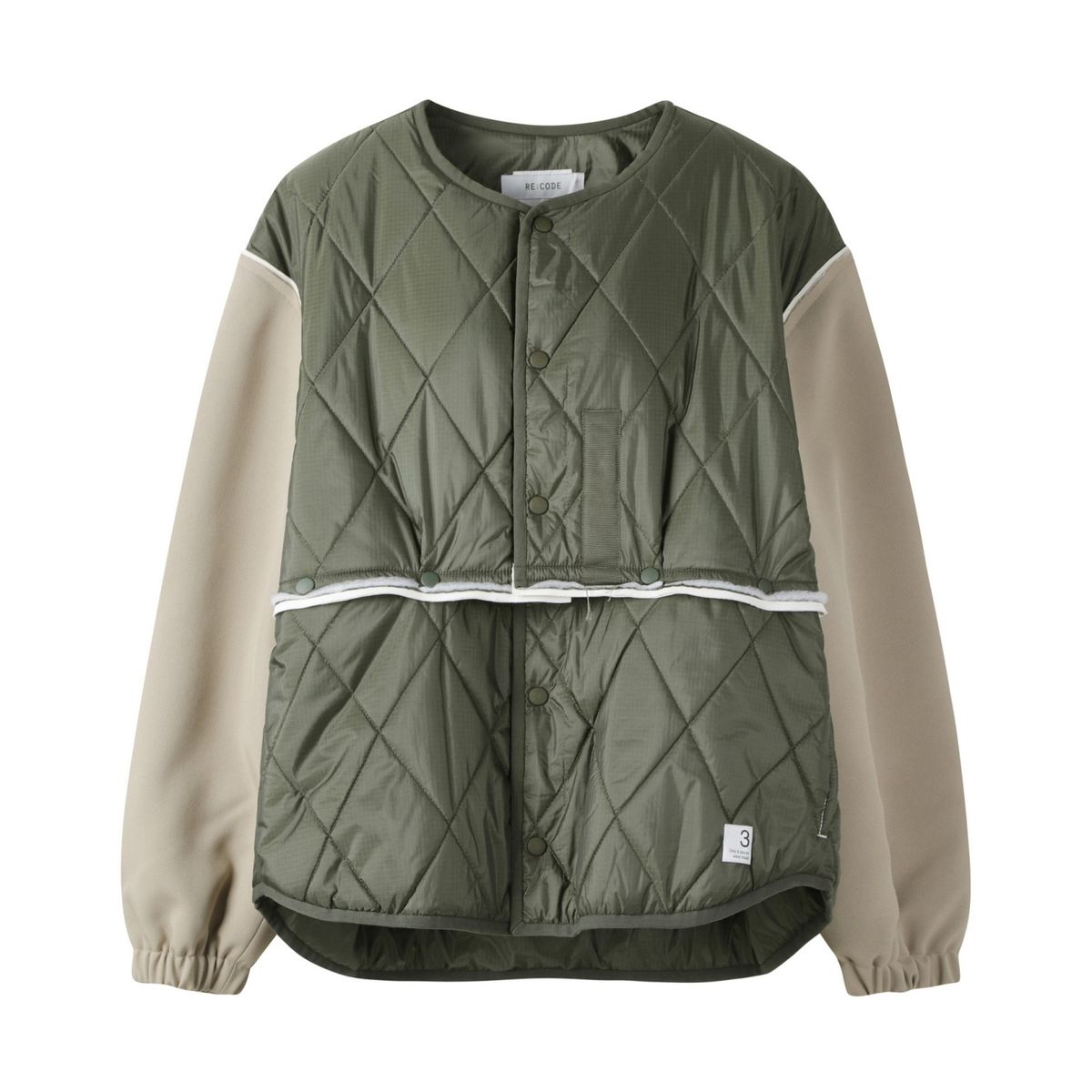 래코드(RECODE) Detachable Crop Quilting Bomber Jumper_RQUAS24553KHX