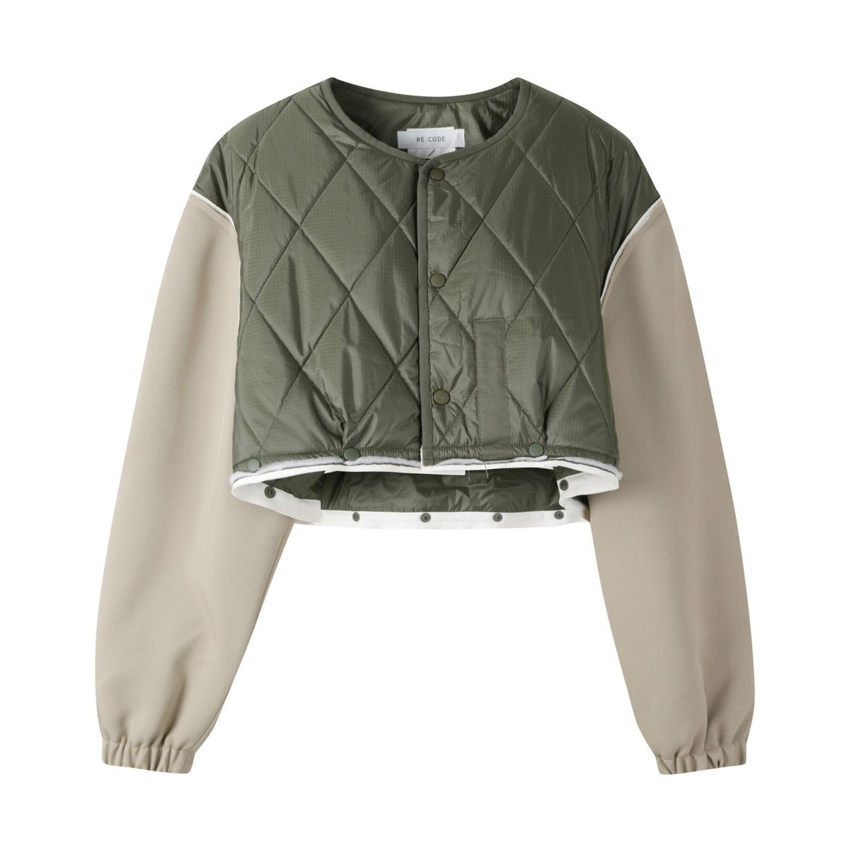 래코드(RECODE) Detachable Crop Quilting Bomber Jumper_RQUAS24553KHX