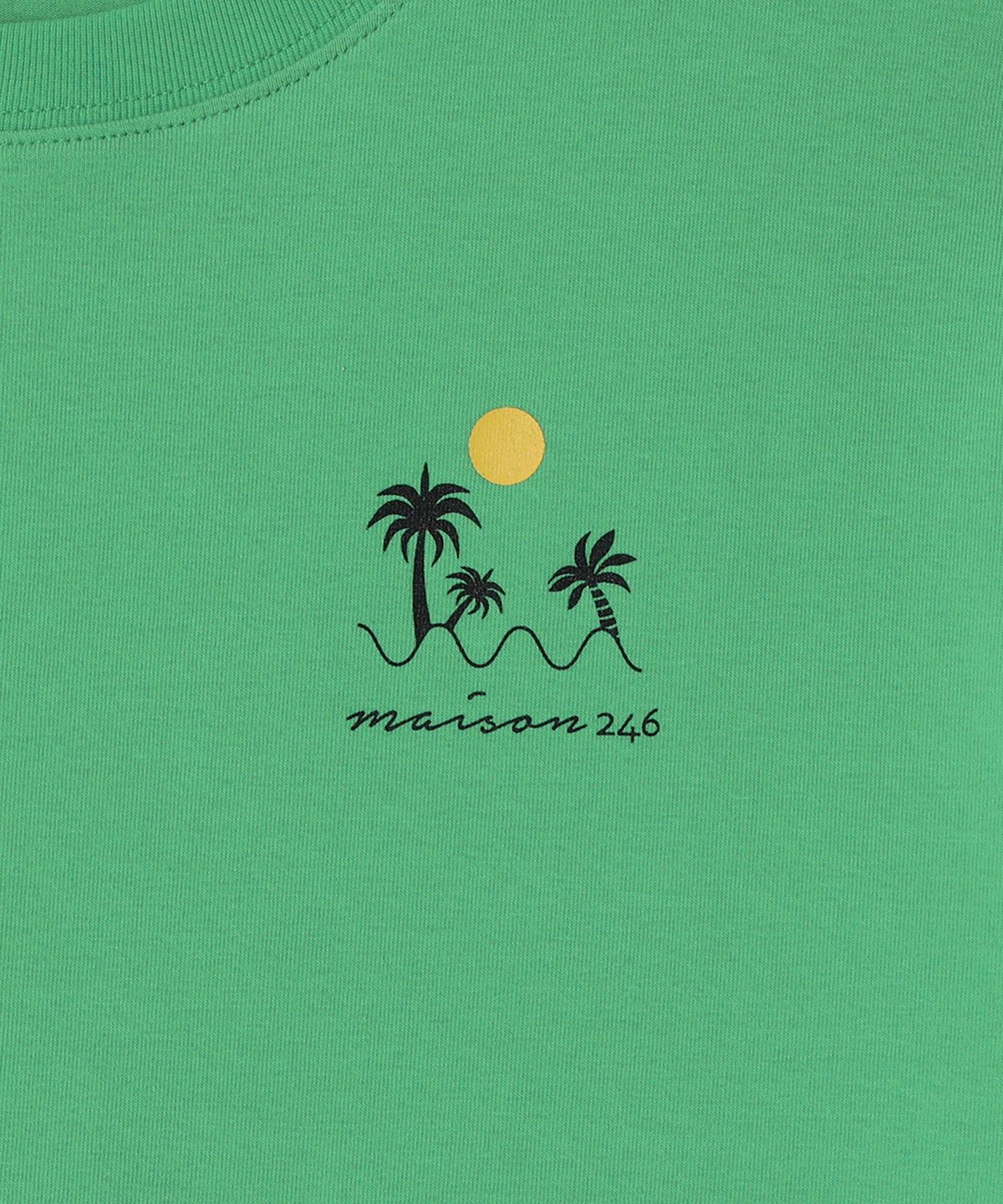 메종246(MAISON246) PALM UNISEX T-SHIRT GREEN