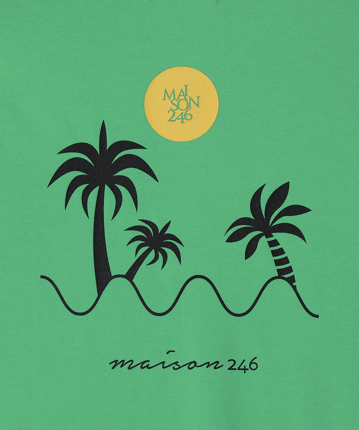 메종246(MAISON246) PALM UNISEX T-SHIRT GREEN