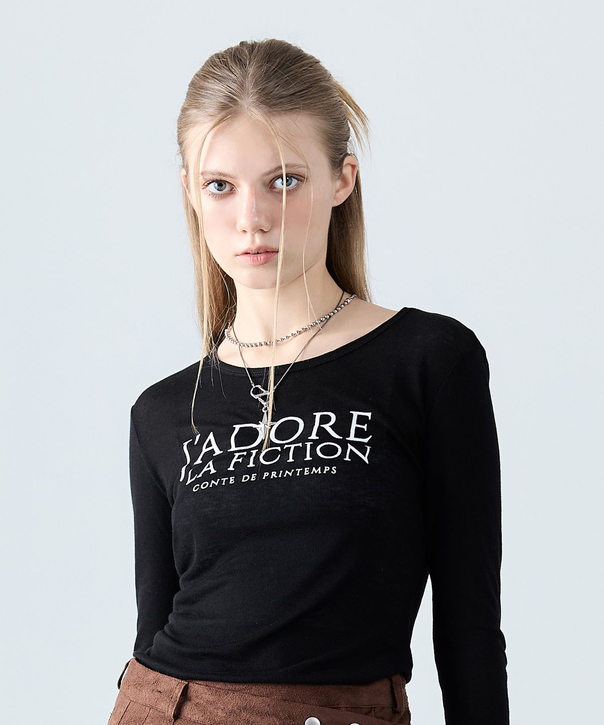 라티젠(LARTIGENT) L8 JADORE SLIM T-SHIRT(BLACK)