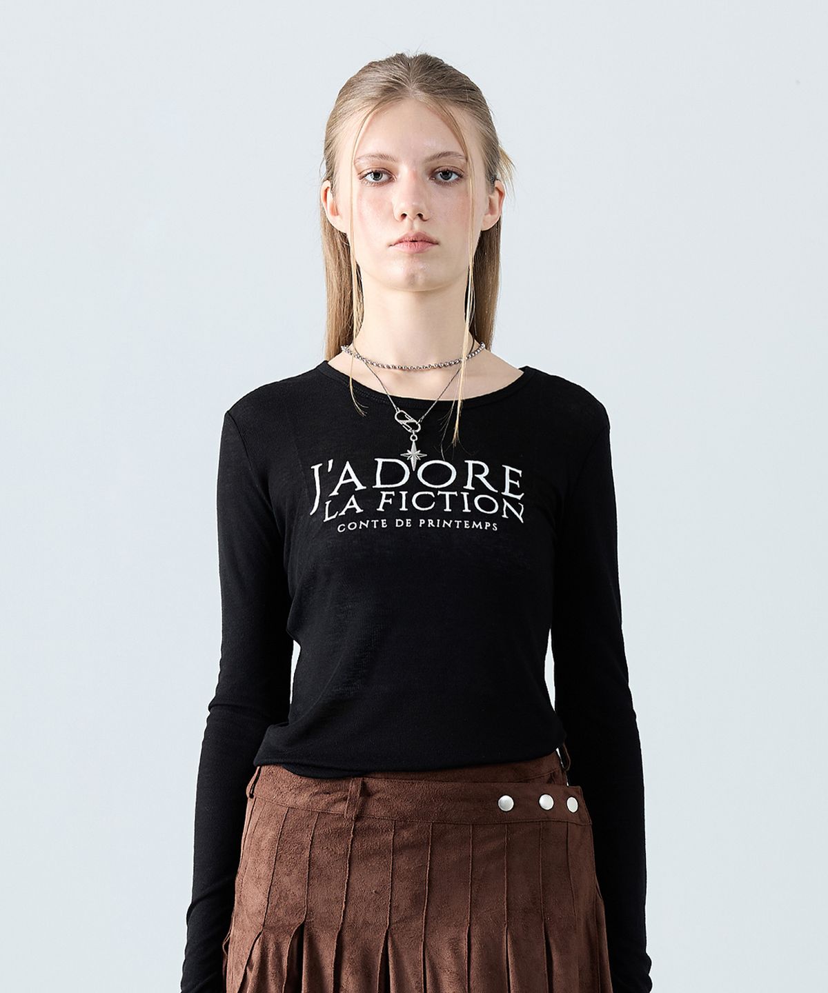 라티젠(LARTIGENT) L8 JADORE SLIM T-SHIRT(BLACK)