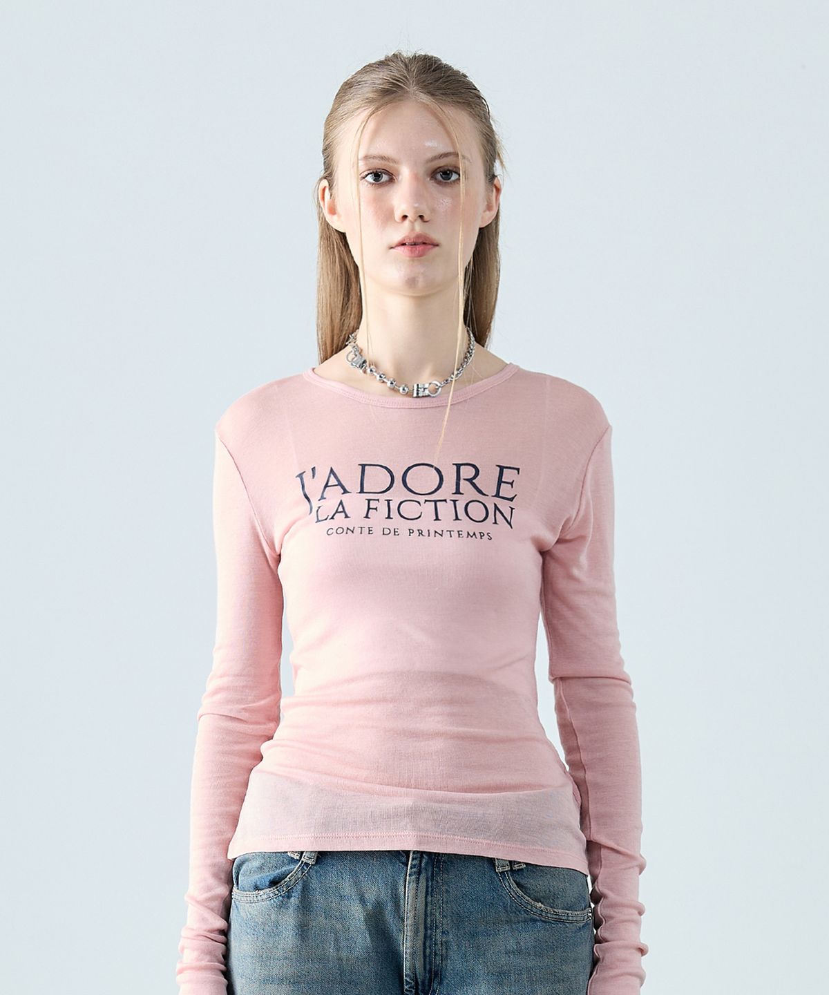 라티젠(LARTIGENT) L8 JADORE SLIM T-SHIRT(PINK)