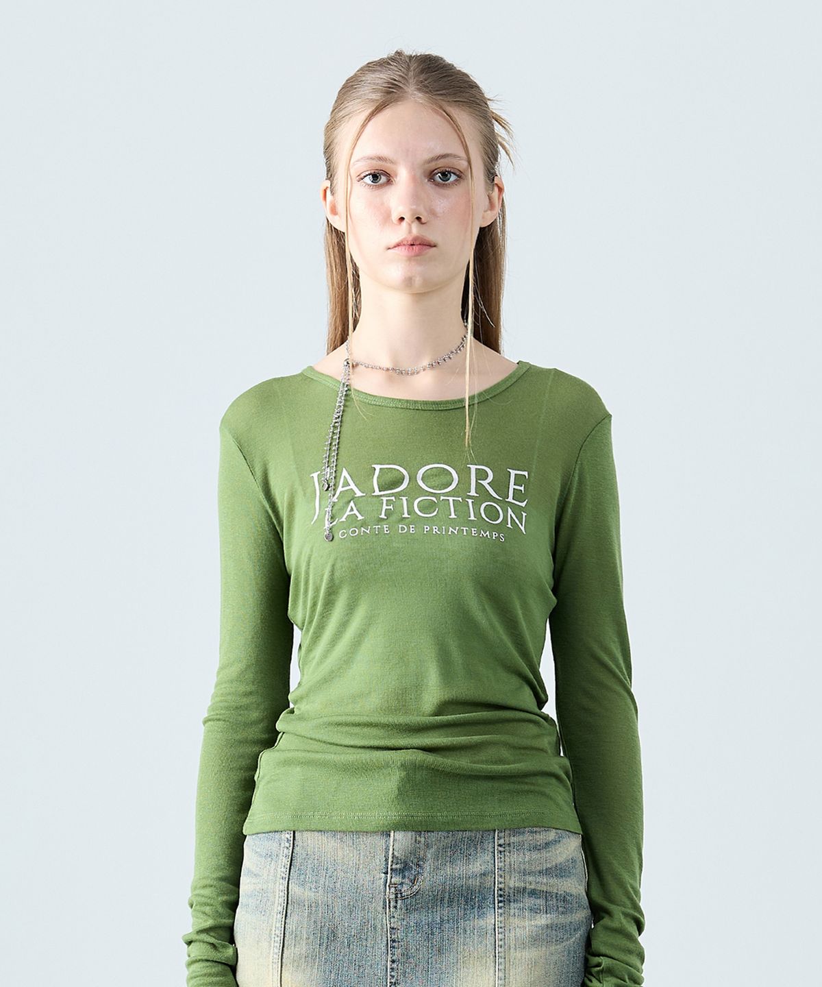 라티젠(LARTIGENT) L8 JADORE SLIM T-SHIRT(GREEN)
