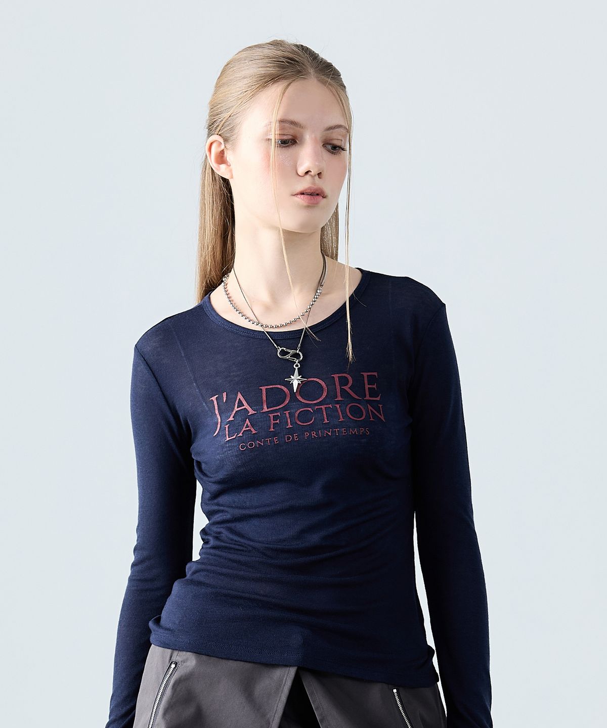 라티젠(LARTIGENT) L8 JADORE SLIM T-SHIRT(NAVY)