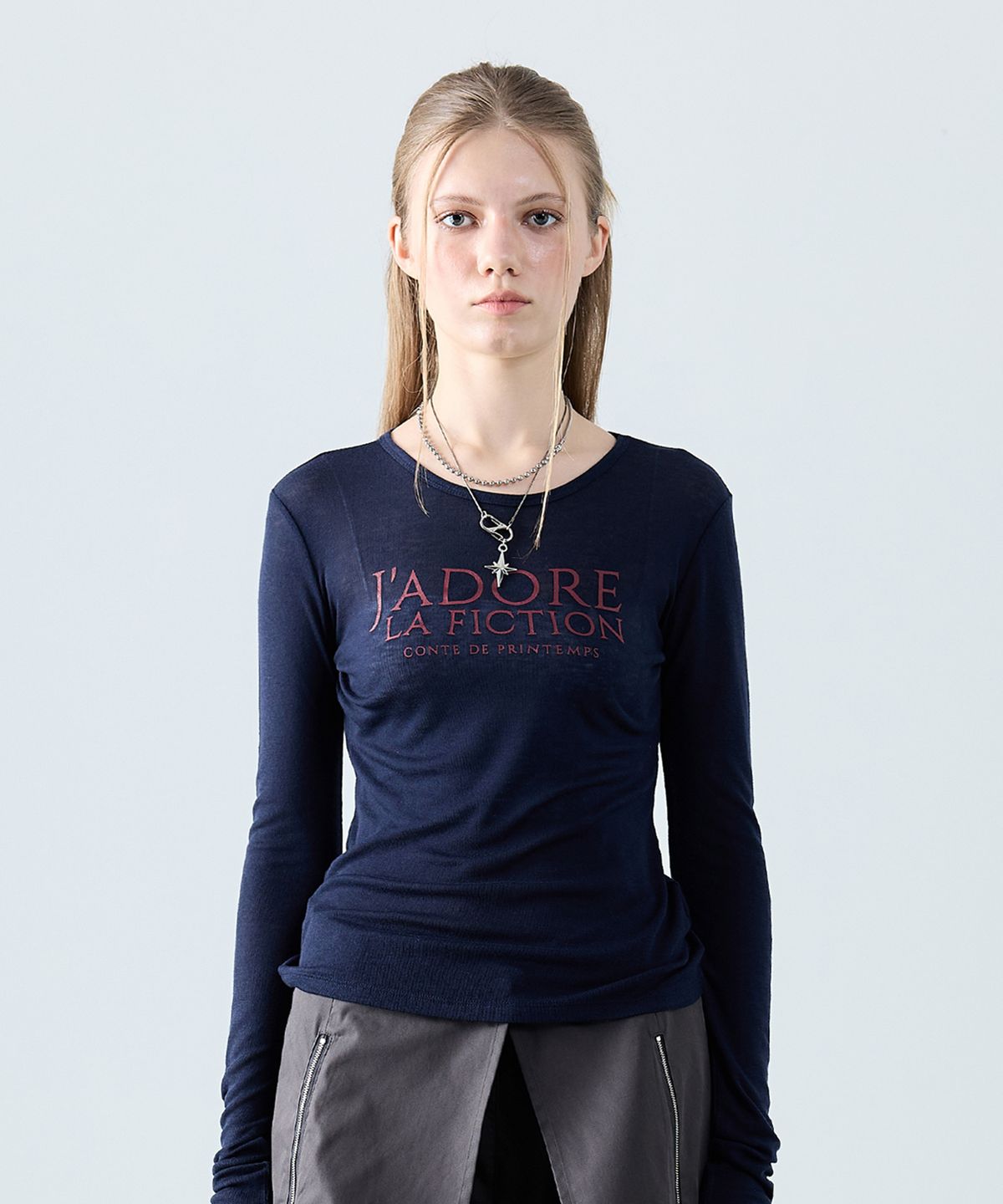 라티젠(LARTIGENT) L8 JADORE SLIM T-SHIRT(NAVY)