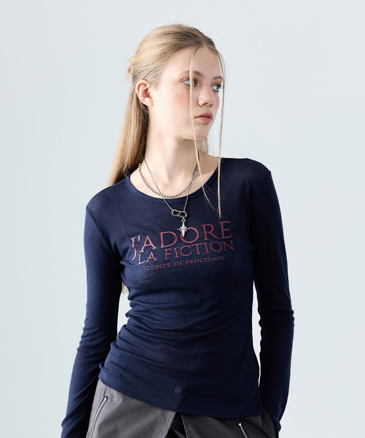 라티젠(LARTIGENT) L8 JADORE SLIM T-SHIRT(NAVY)