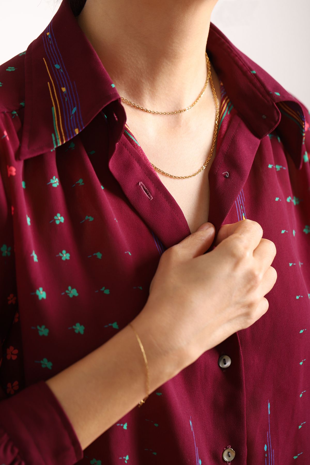 모드곤(MODGONE) 골드톤 심플 체인 롱 목걸이 Gold-tone Simple Chain Long necklace