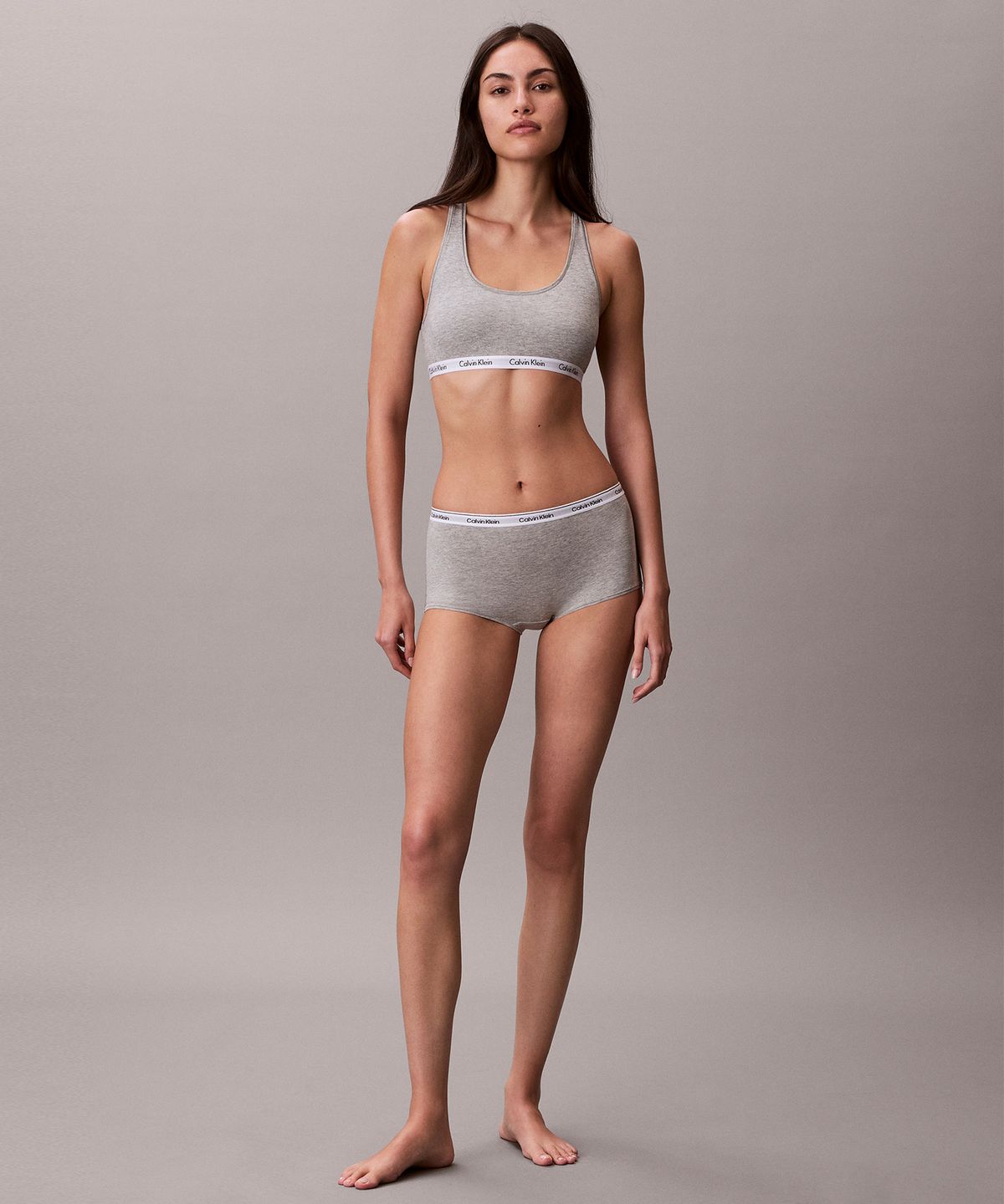 캘빈클라인 언더웨어(CALVIN KLEIN UNDERWEAR) 여성 모던 로고 미드라이즈 보이쇼츠_QD5195P7A