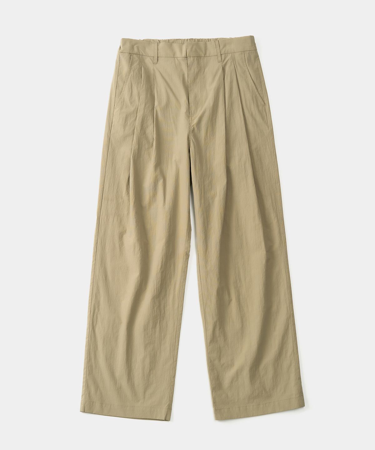 엑스컨테이너(EXCONTAINER) 핀턱 와이드 시어서커 팬츠 (BEIGE)