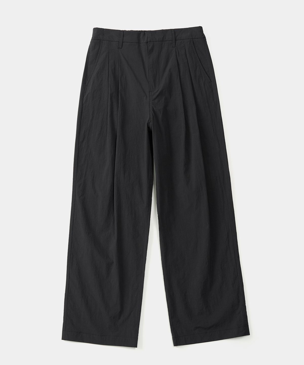 엑스컨테이너(EXCONTAINER) 핀턱 와이드 시어서커 팬츠 (BLACK)