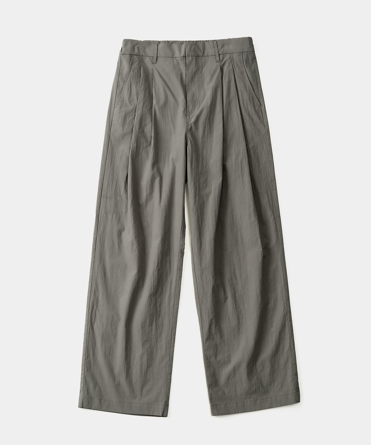 엑스컨테이너(EXCONTAINER) 핀턱 와이드 시어서커 팬츠 (CHARCOAL)