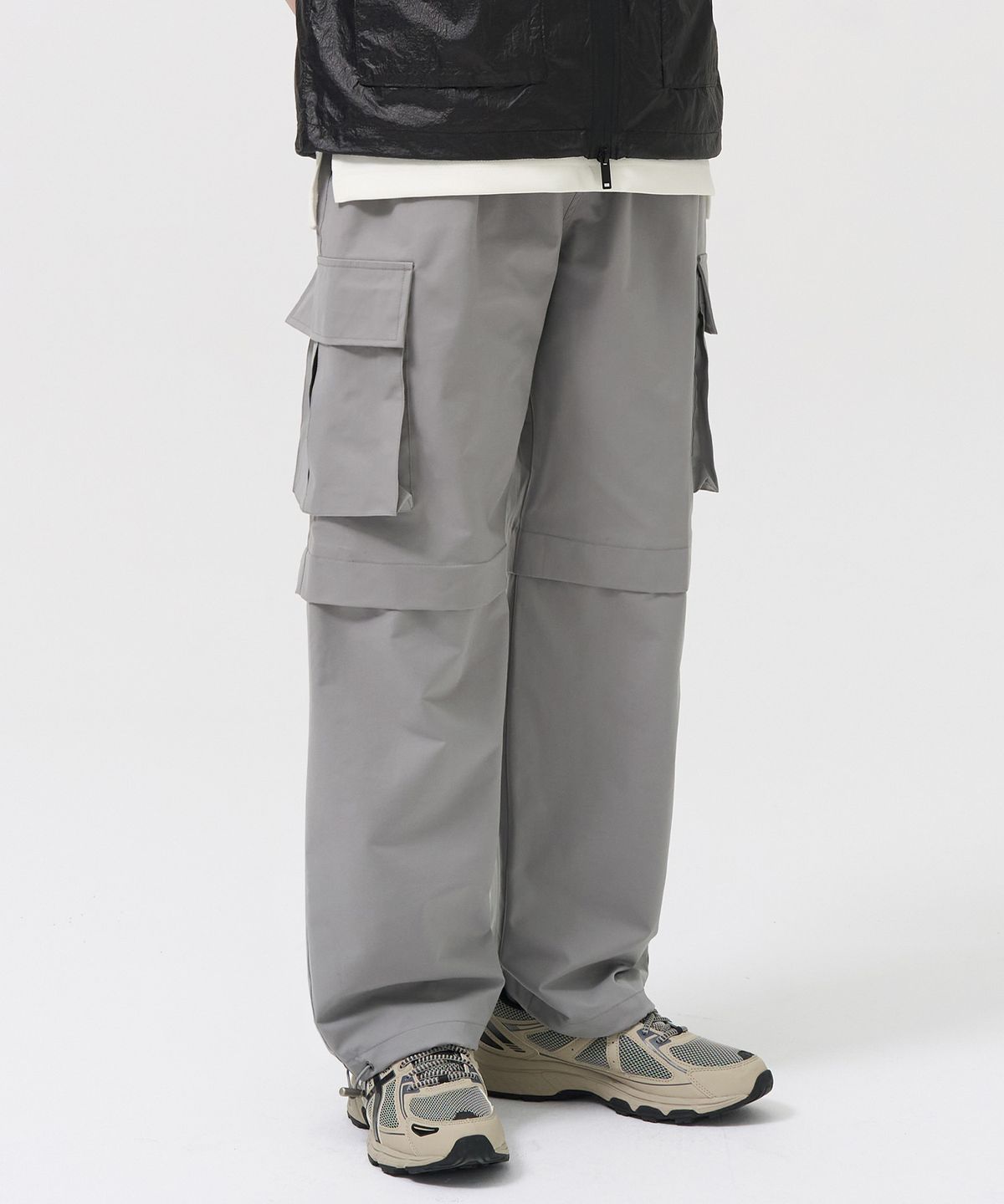 엑스컨테이너(EXCONTAINER) 디비전 와이드 카고 팬츠 (GREY)
