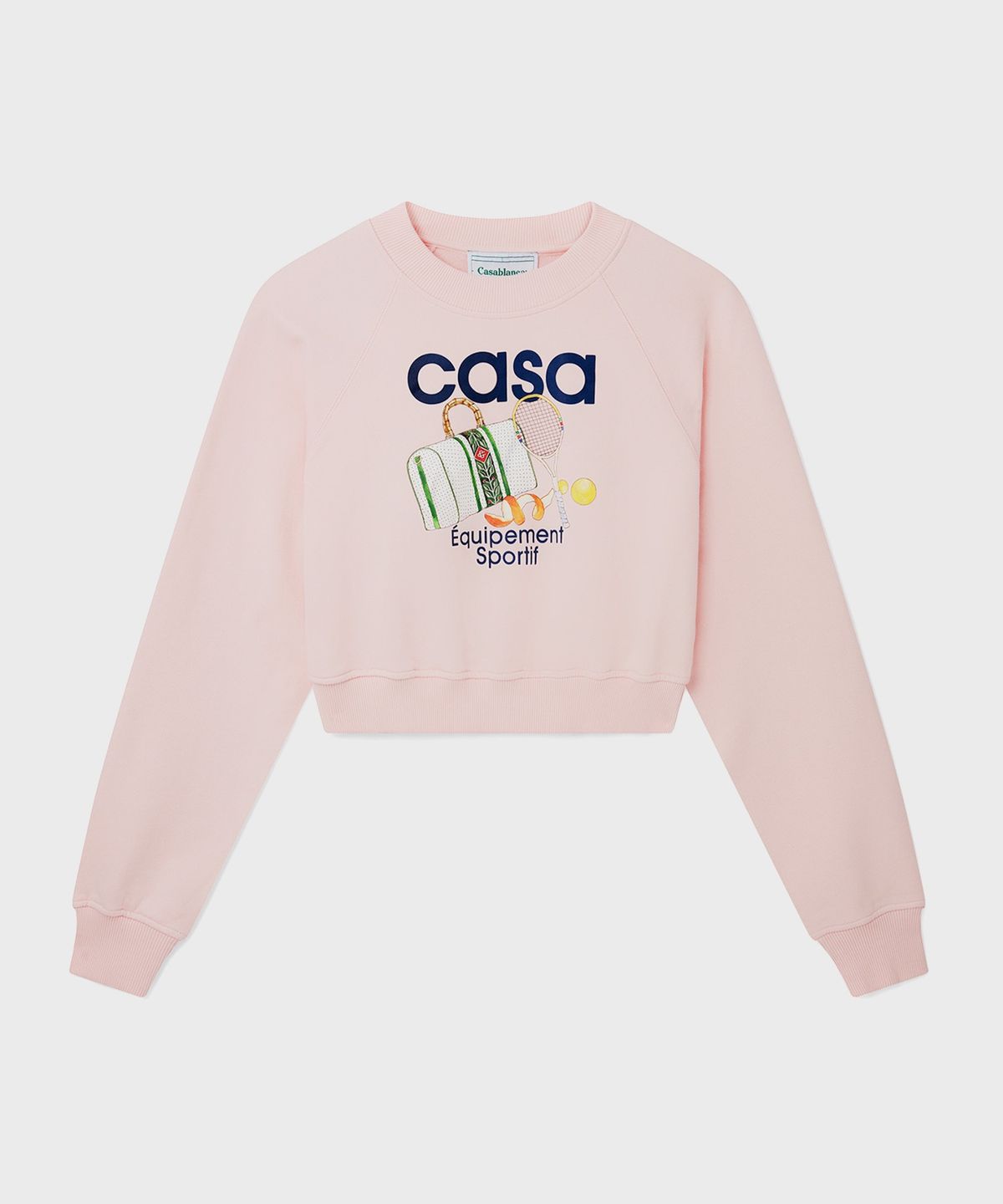 카사블랑카(CASABLANCA) (W) 스포티프 프린티드 스웨트셔츠 핑크 EQUIPEMENT SPORTIF PRINTED CROPPED SWEATSHIRT EQUIPEMENT SPORTIF