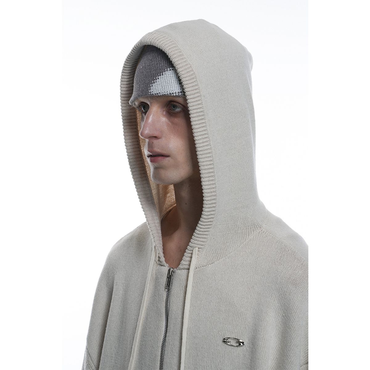 그레일즈(GRAILZ) OVAL KNIT ZIP UP [IVORY]