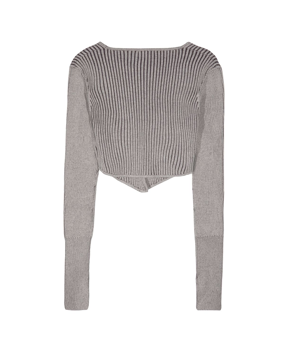 그레일즈(GRAILZ) SLIM RIBBED KNIT CARDIGAN [GREY]