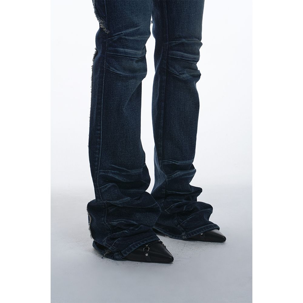 【GRAILZ】RAW EDGE DENIM FLARE PANTS [BLUE] MUSINSA | GRAILZ RAW EDGE DENIM FLARE PANTS [BLUE]