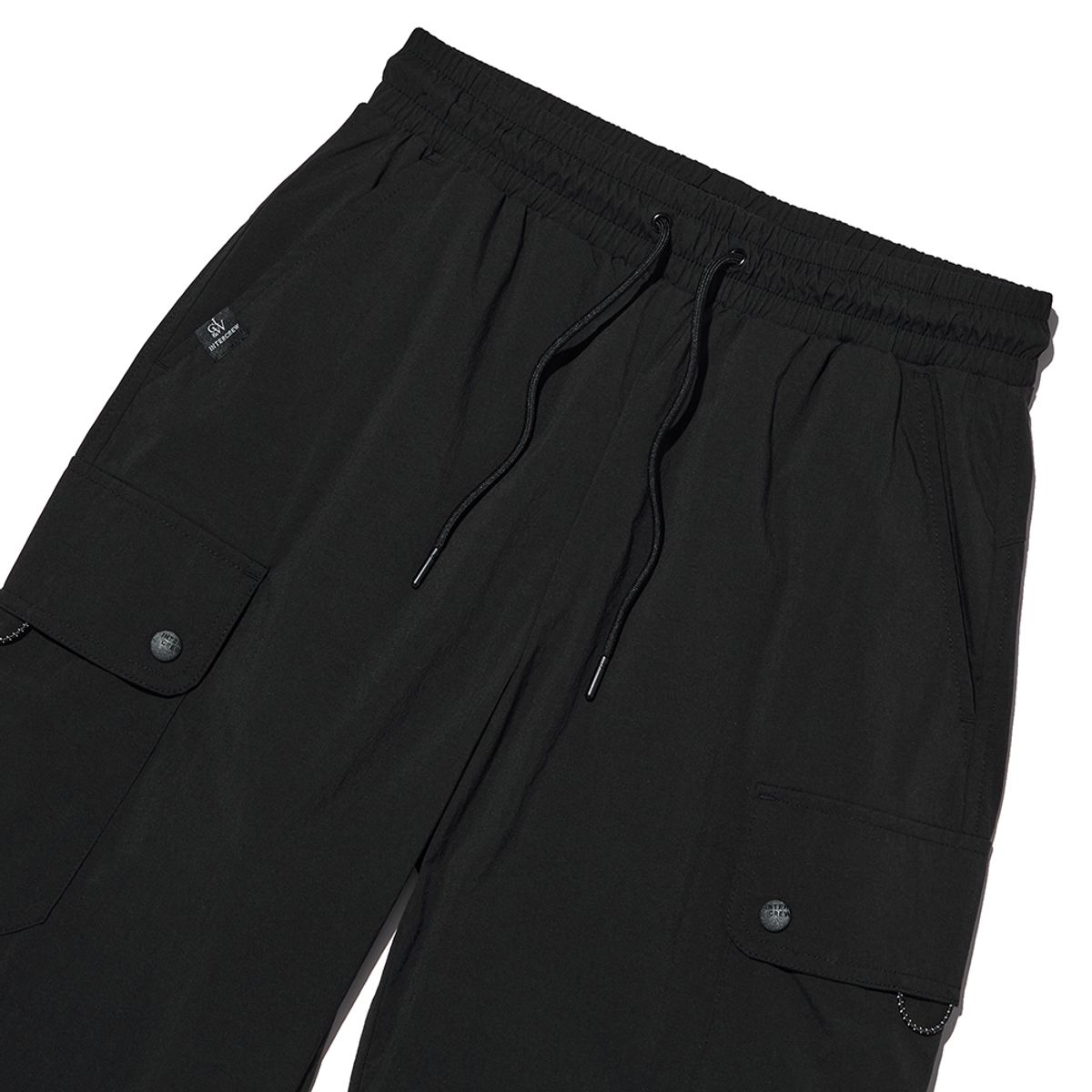 인터크루(INTERCREW) [24SS] 우먼스 스트링장식 건빵 조거팬츠 블랙 ITY1PL53ABK