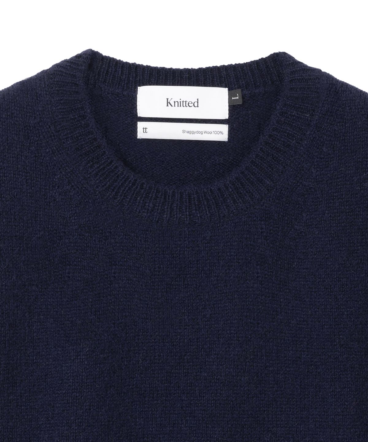 니티드(KNITTED) 쉐기독 울 100% 라운드 베스트 NAVY