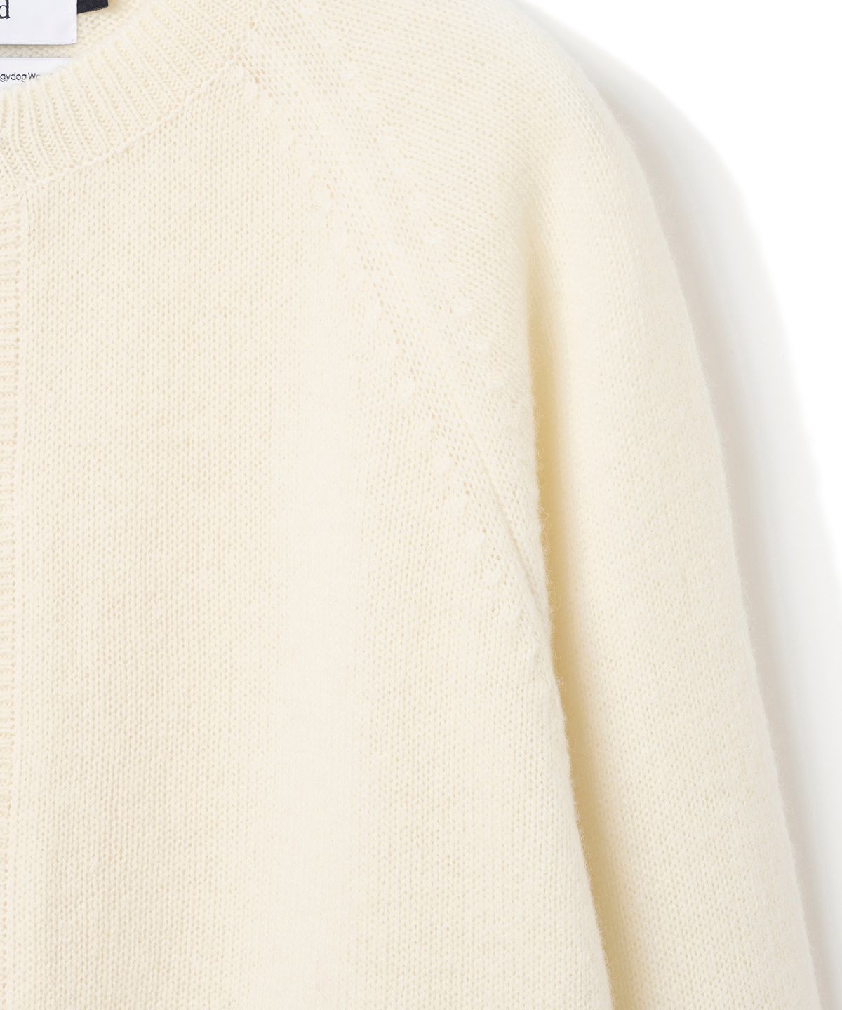 니티드(KNITTED) 쉐기독 울 100 라운드 가디건 IVORY