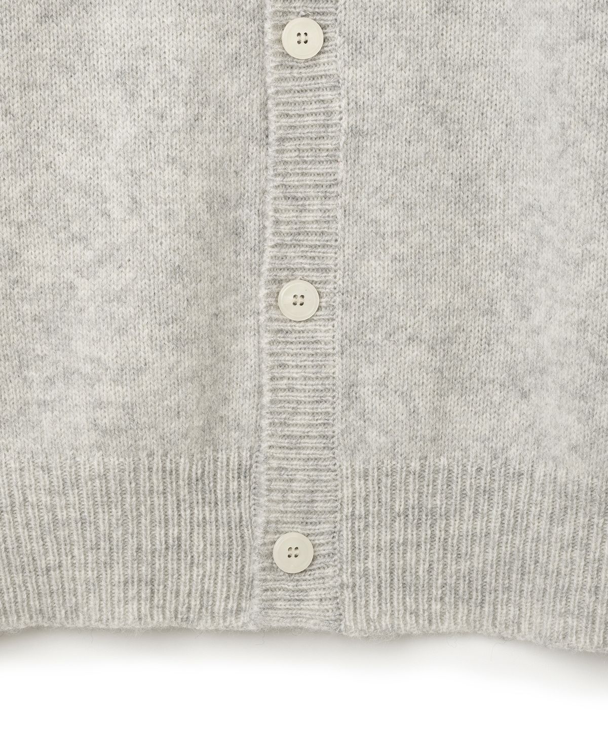니티드(KNITTED) 쉐기독 울 100 라운드 가디건 MELANGE GREY