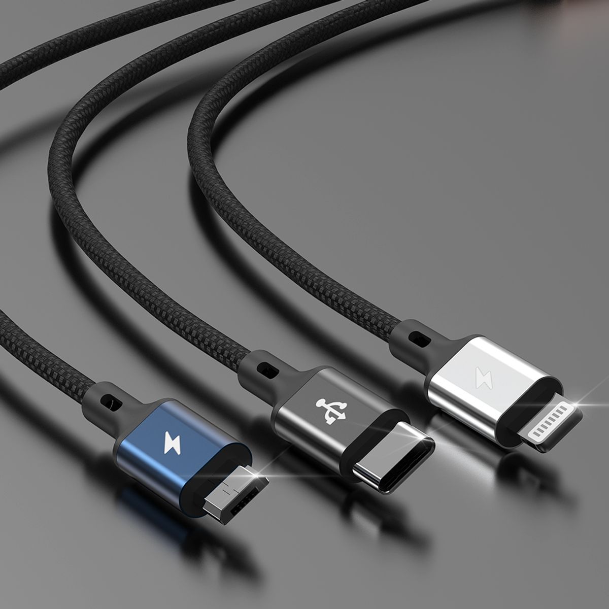 스카이(SKY) 3in1 27W USB-A to C타입 8핀 5핀 멀티 고속충전 케이블