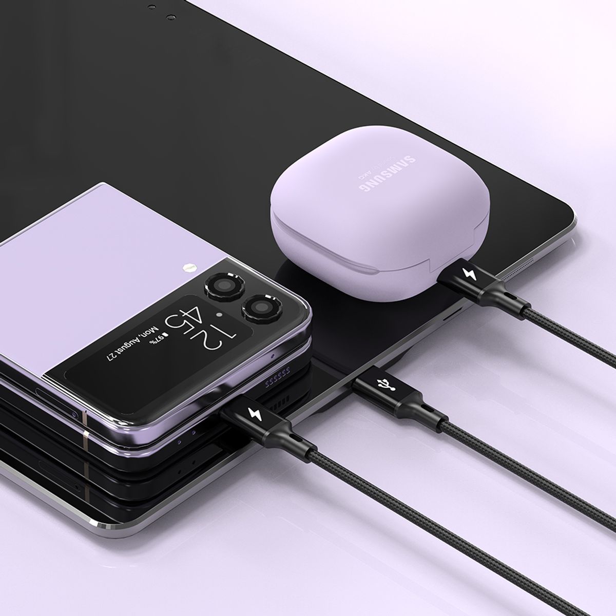 스카이(SKY) 3in1 27W USB-C타입 고강도 고속충전 케이블 [C타입x3]
