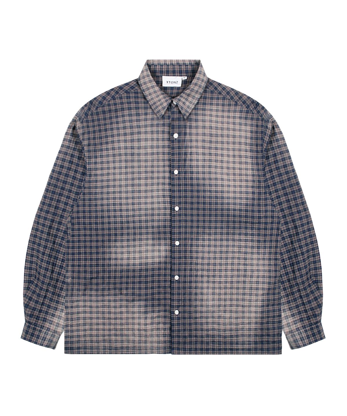 엑스톤즈(XTONZ) XTS029 하브 워싱 빈티지 체크 셔츠 (NAVY)