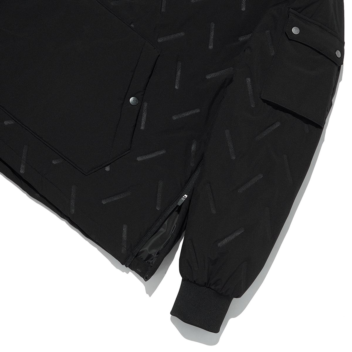 인터크루(INTERCREW) [24SS] 고주파 퀄팅 후드아노락 블랙 ITY1UP06ABK