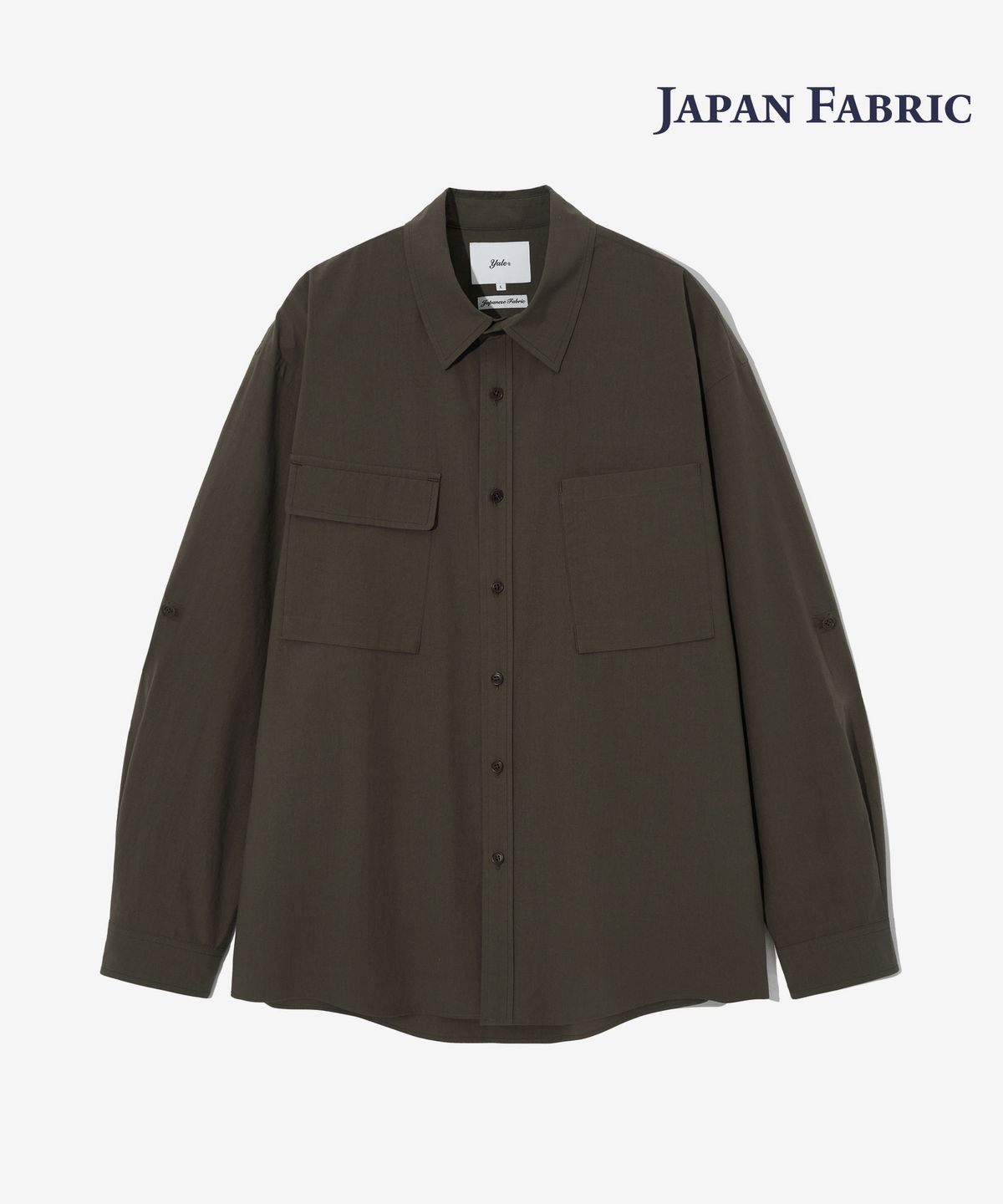 예일(YALE) 60S TYPEWRITER DOUBLE POCKET SCROLL SLEEVE SHIRT BROWN