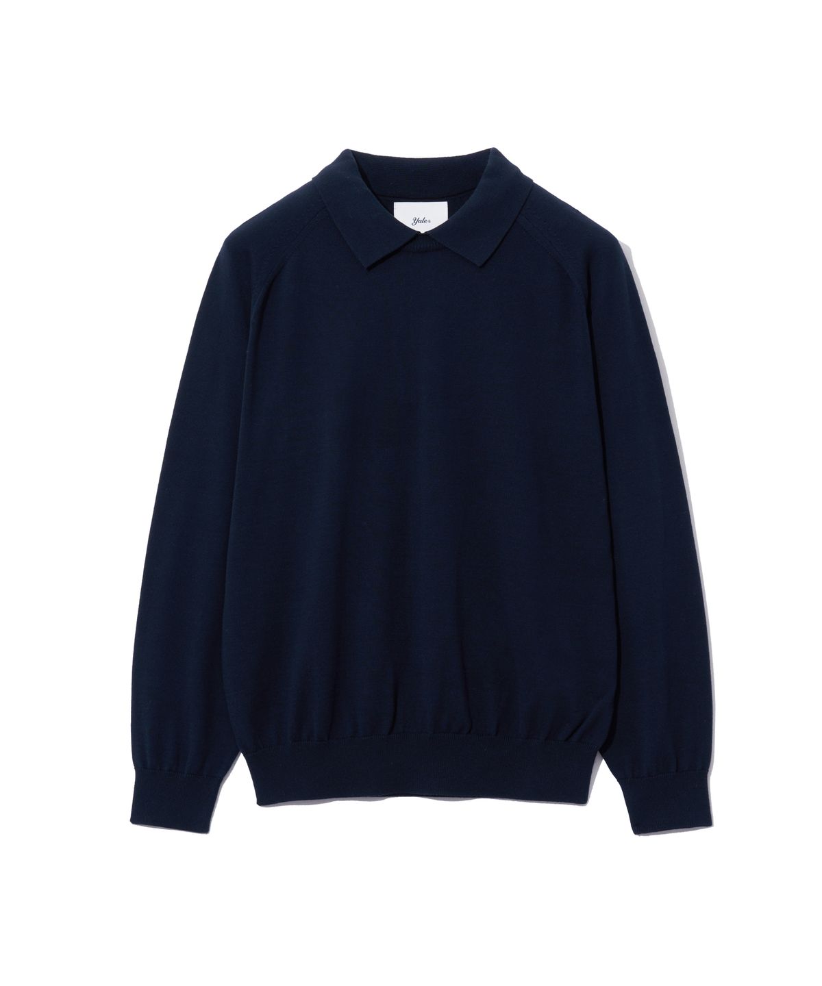 예일(YALE) SUPIMA COTTON RAGLAN COLLAR KNIT DARK NAVY
