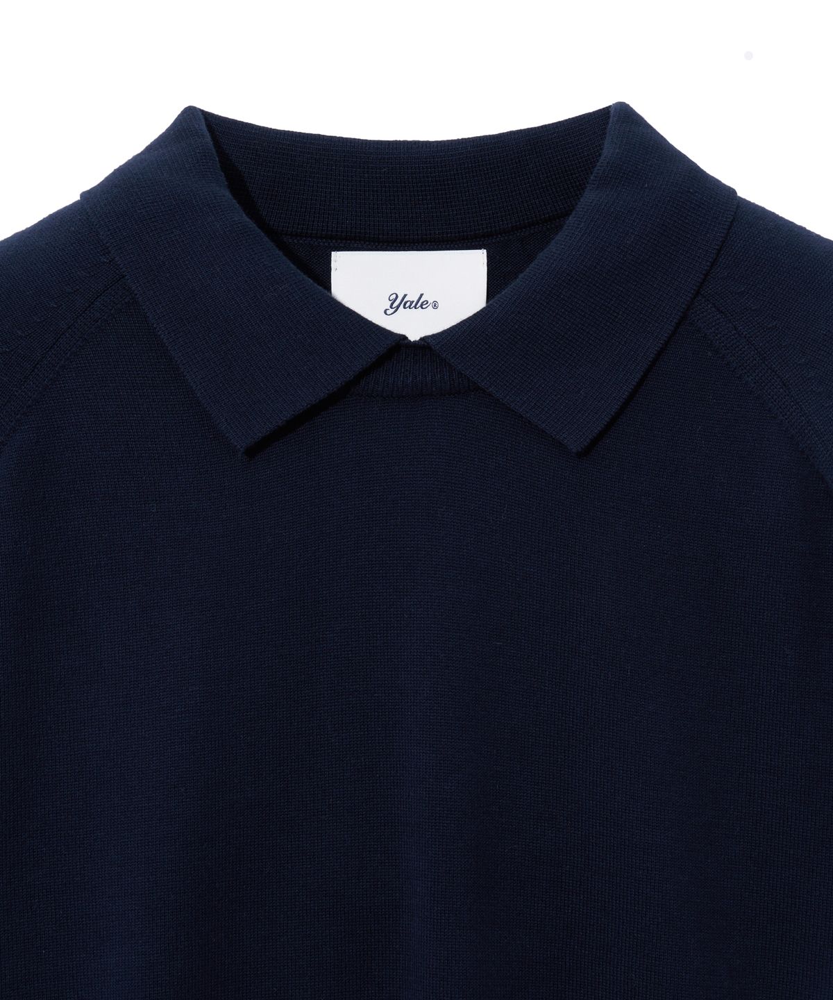 예일(YALE) SUPIMA COTTON RAGLAN COLLAR KNIT DARK NAVY