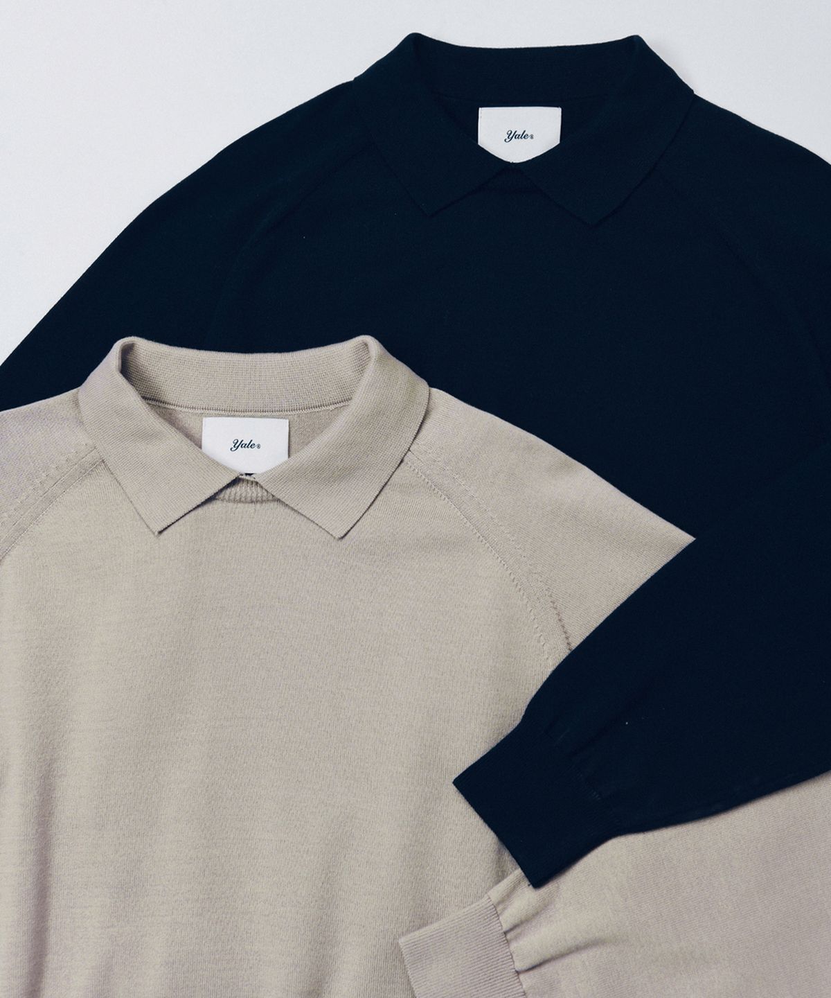 예일(YALE) SUPIMA COTTON RAGLAN COLLAR KNIT GREIGE