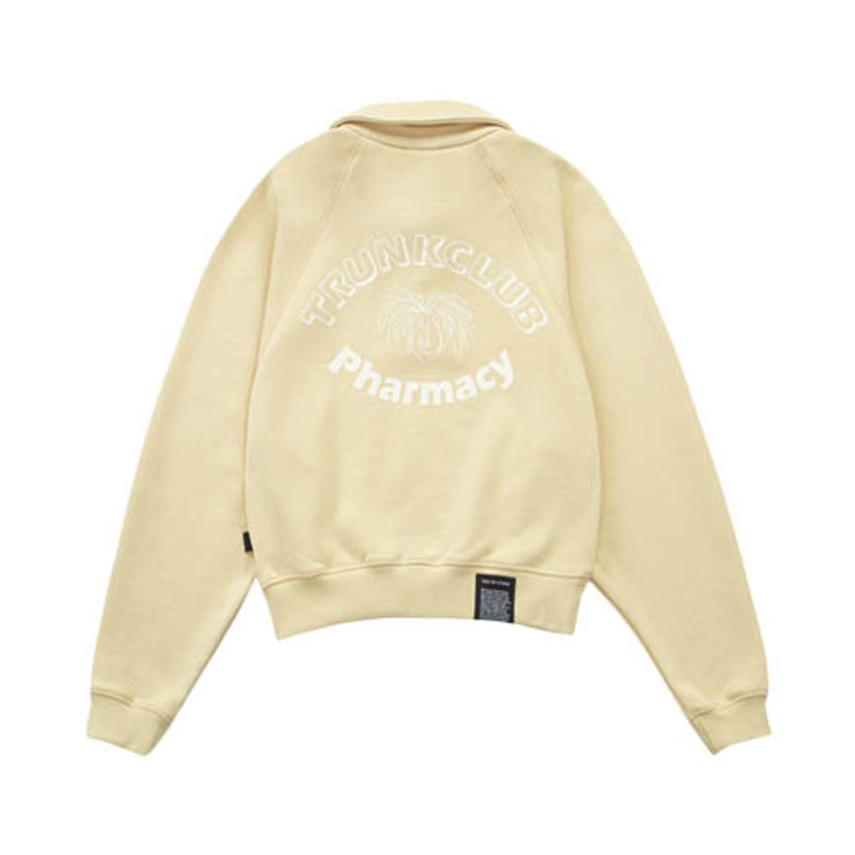 아웃 오브 트렁크(OUT OF TRUNK) TRUNK Pharmacy Cropped Polo Sweatshirt (Beige)