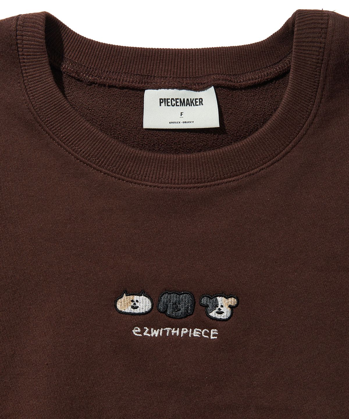 피스메이커(PIECE MAKER) EWP FAMILY LINE SWEAT LS (BROWN)