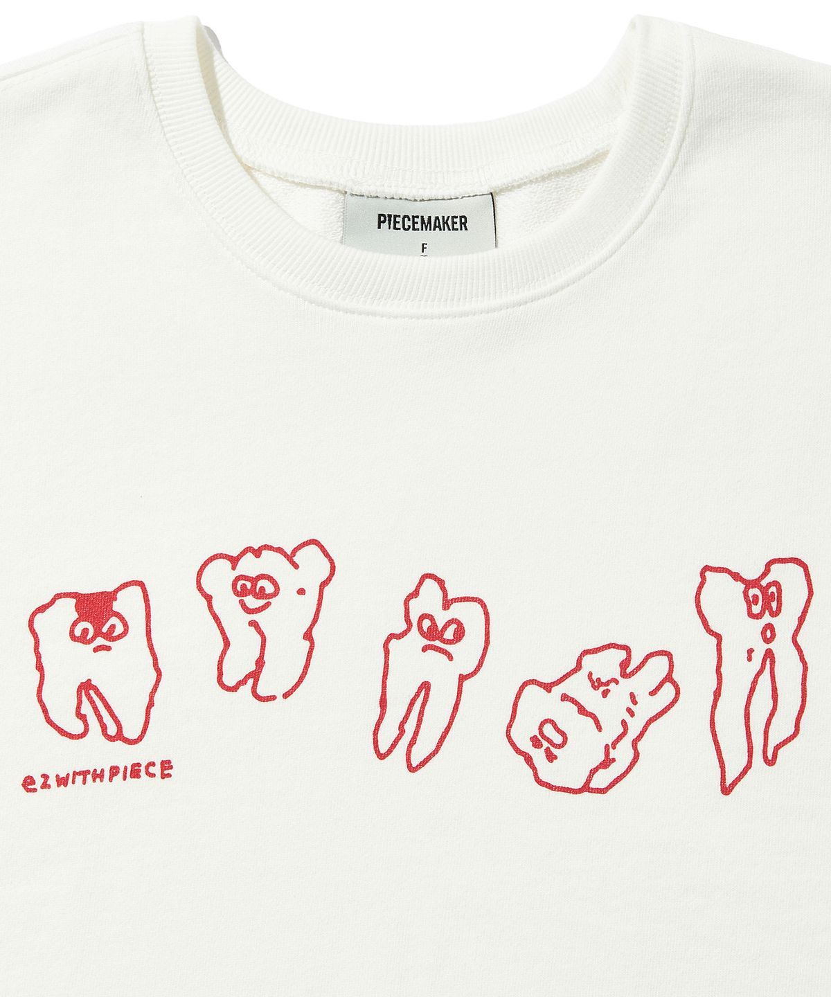 피스메이커(PIECE MAKER) TEETH SWEAT CROP TEE (IVORY)