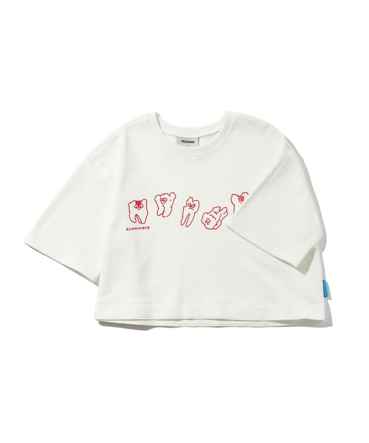 피스메이커(PIECE MAKER) TEETH SWEAT CROP TEE (IVORY)