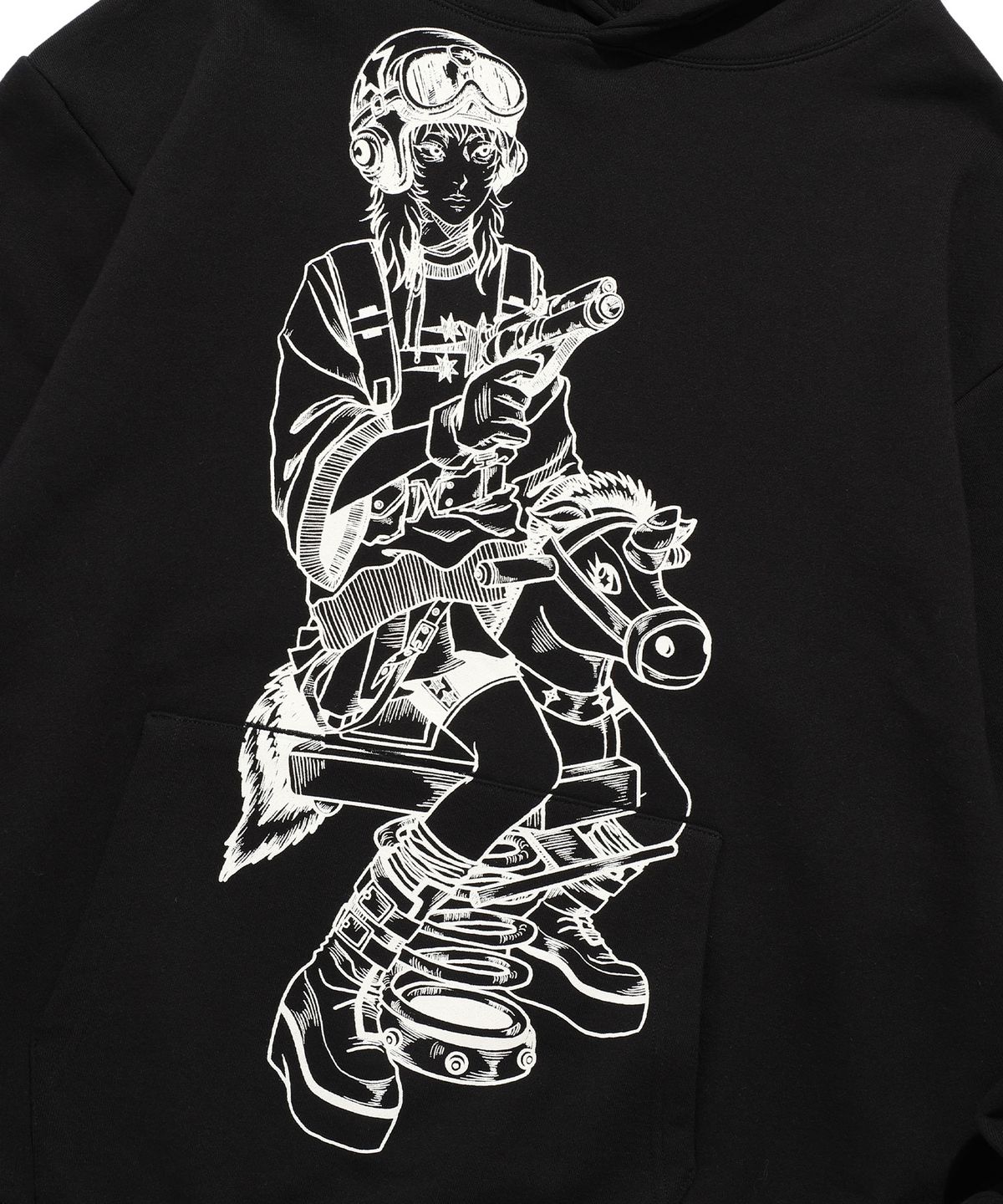 나이스고스트클럽(NICEGHOSTCLUB) GIRL WITH A GUN HOODIE_BLACK(NG2ESUM414A)