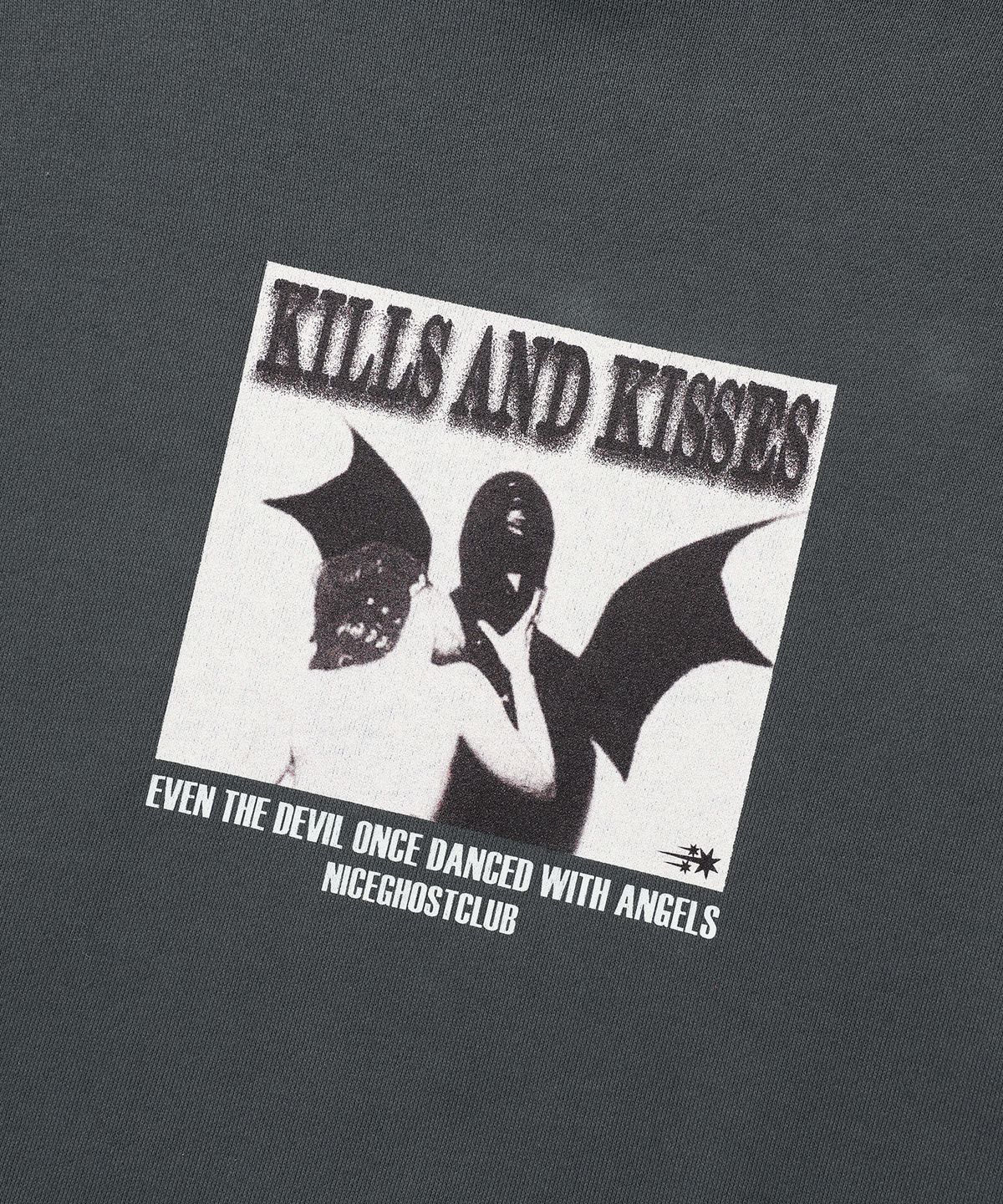 나이스고스트클럽(NICEGHOSTCLUB) KILLS AND KISSES HOODIE_CHARCOAL(NG2ESUM415A)