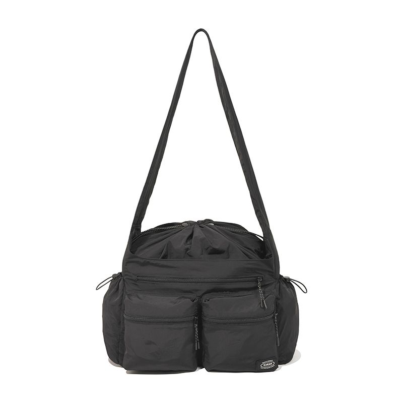 MUSINSA | KIRSH Pocket drawstring cross bag [black]