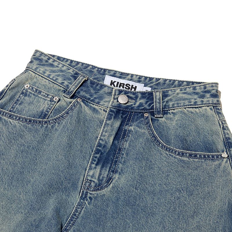 ★2024SS★KIRSH★CHERRY DAMAGE WASHING WIDE-FIT DENIM PANTS MUSINSA | KIRSH Cherry Garment Washing Wide Fit Denim Pants