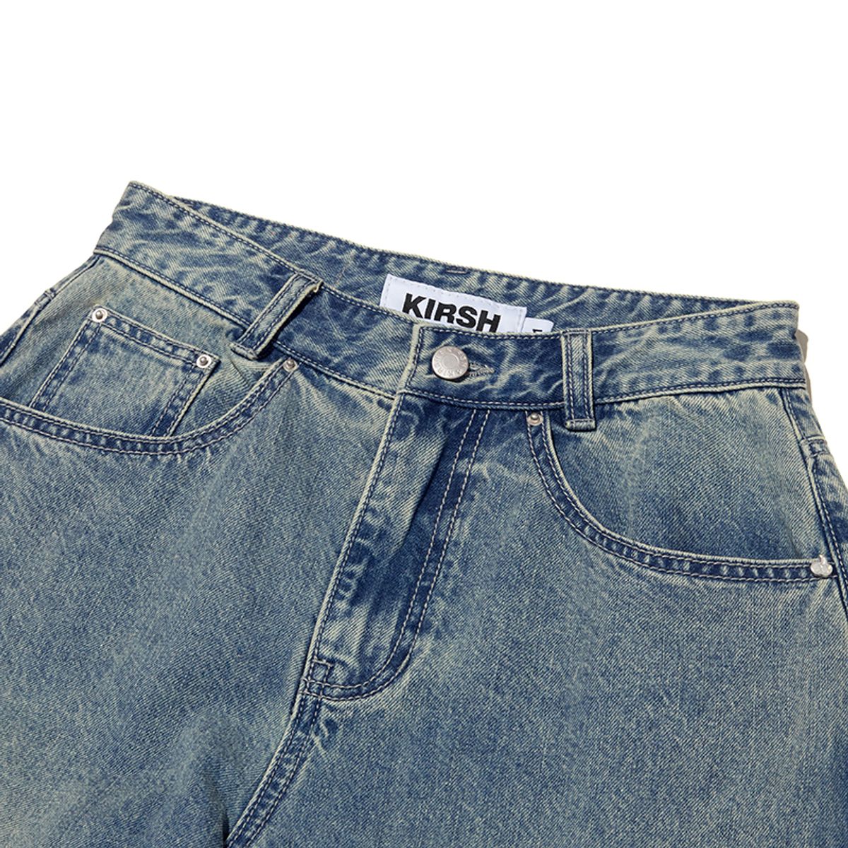 키르시(KIRSH) 체리 가먼트 워싱 와이드핏 데님 팬츠 [브라운 카키]
