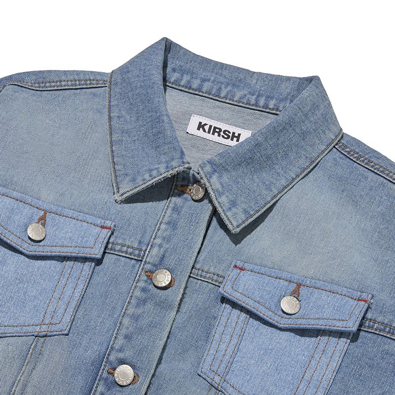 MUSINSA | KIRSH Uni-washed cropped denim jacket [blue]