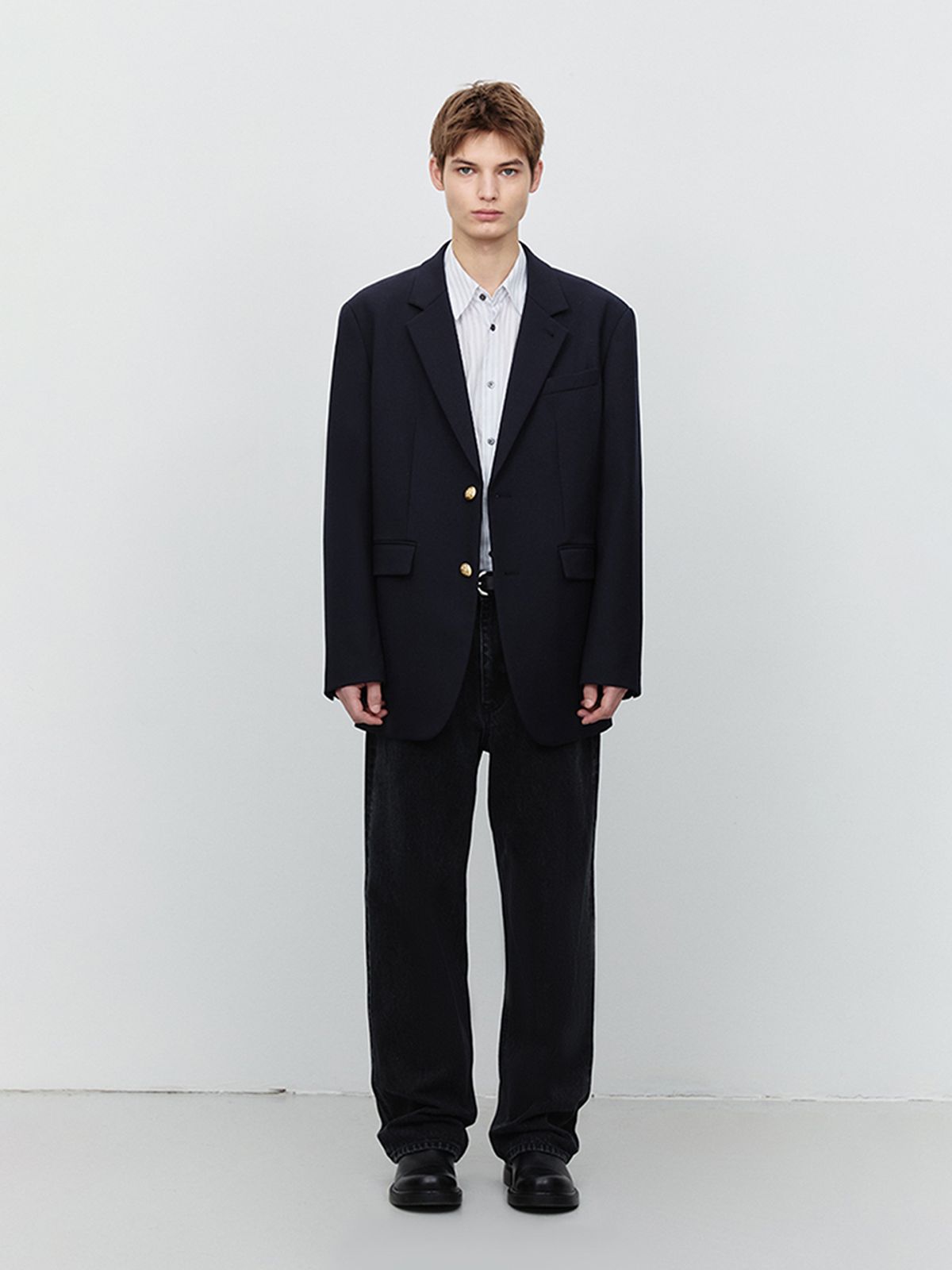 던스트 포 맨(DUNST FOR MEN) 2 BUTTON WOOL BLAZER_UNISEX_UDJA6A102_NAVY