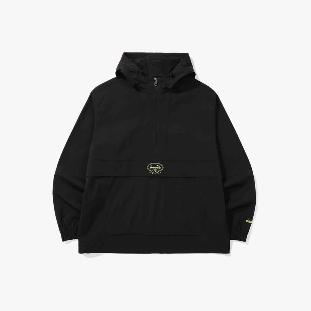디아도라(diadora) 컴피 우븐 후디 아노락 BLACK