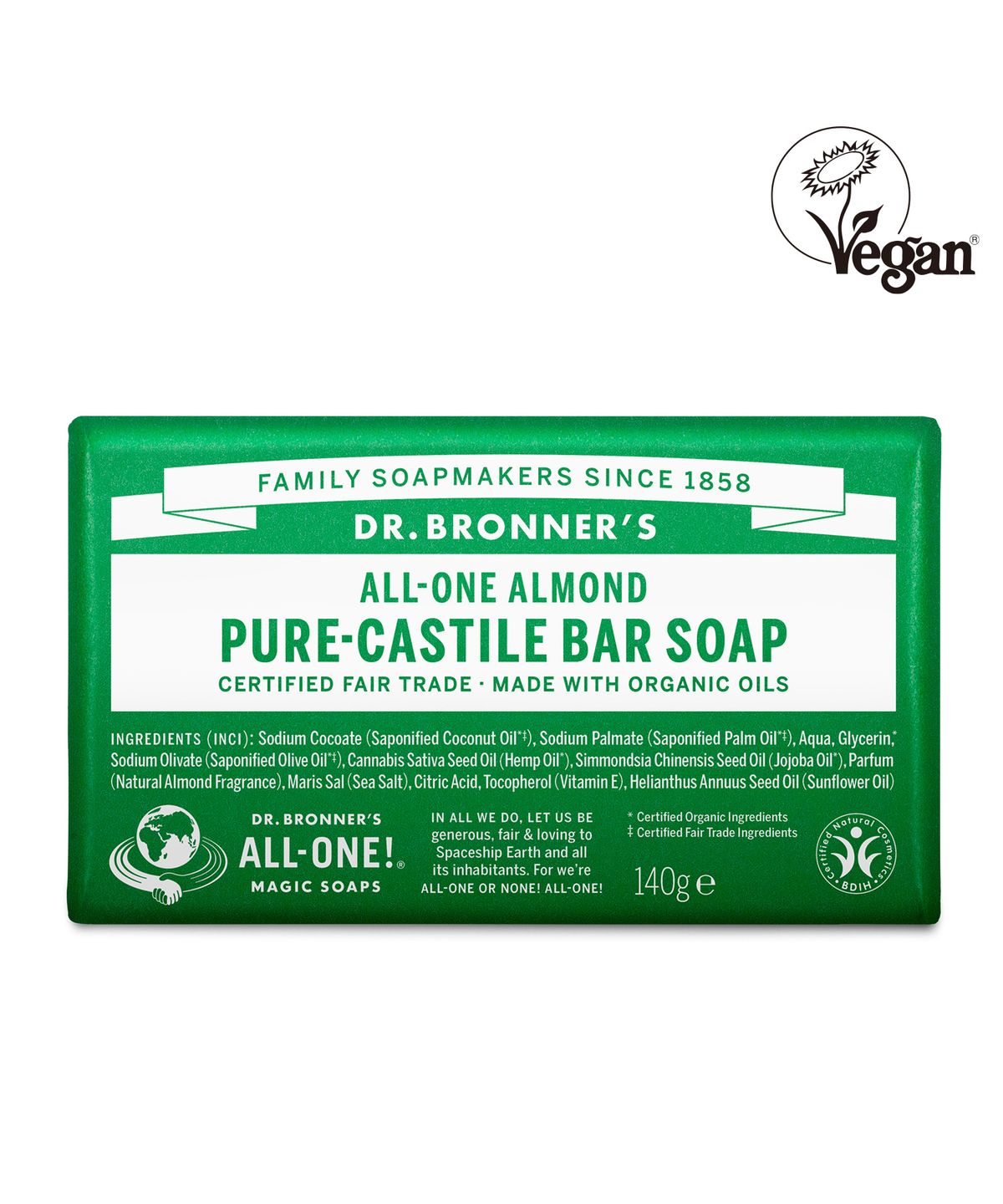 닥터 브로너스(DR.BRONNER'S) [2PACK]아몬드 퓨어 캐스틸 바솝 140g