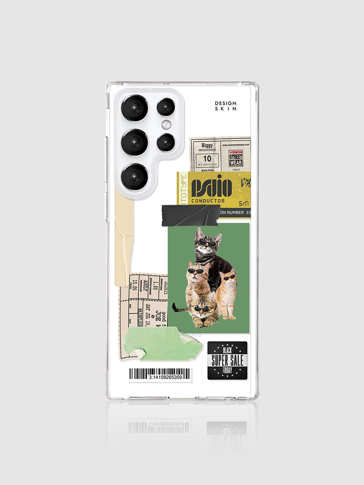 디자인스킨(DESIGNSKIN) 클리어 그래픽 케이스_힙캣패밀리
