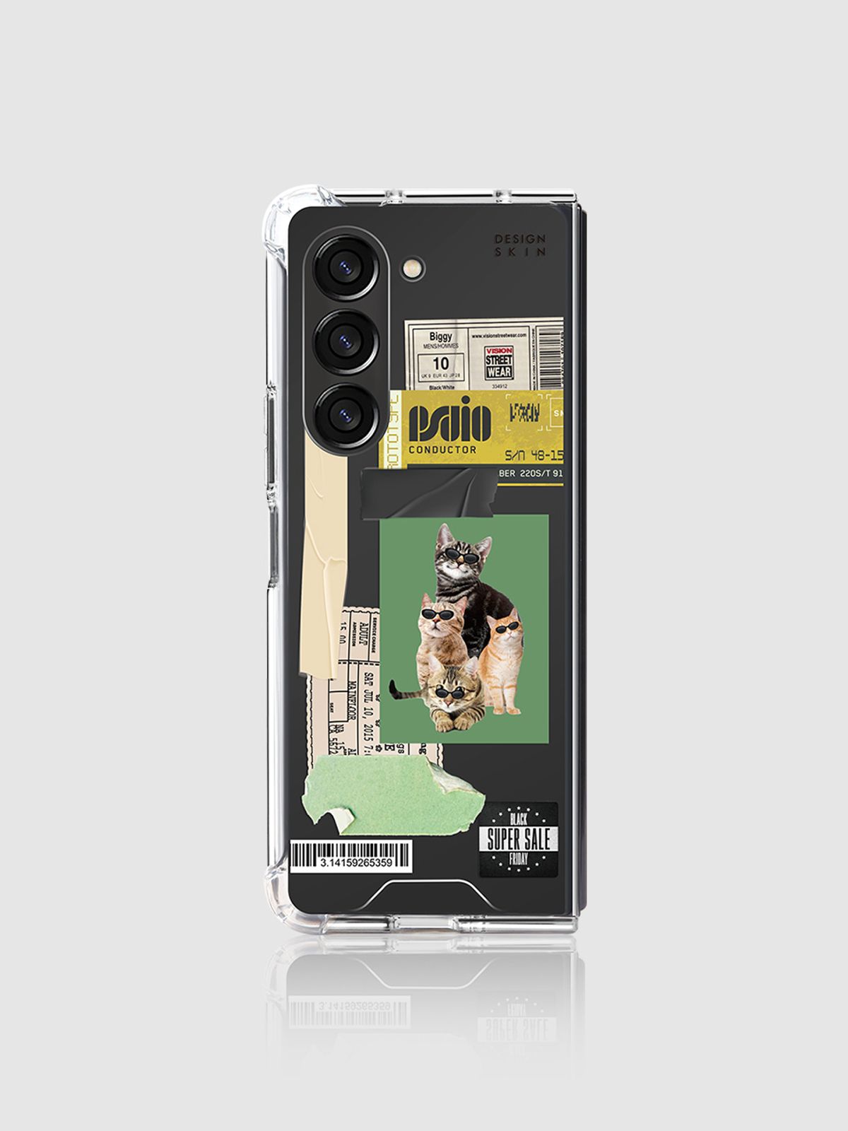 디자인스킨(DESIGNSKIN) 클리어 그래픽 케이스_힙캣패밀리