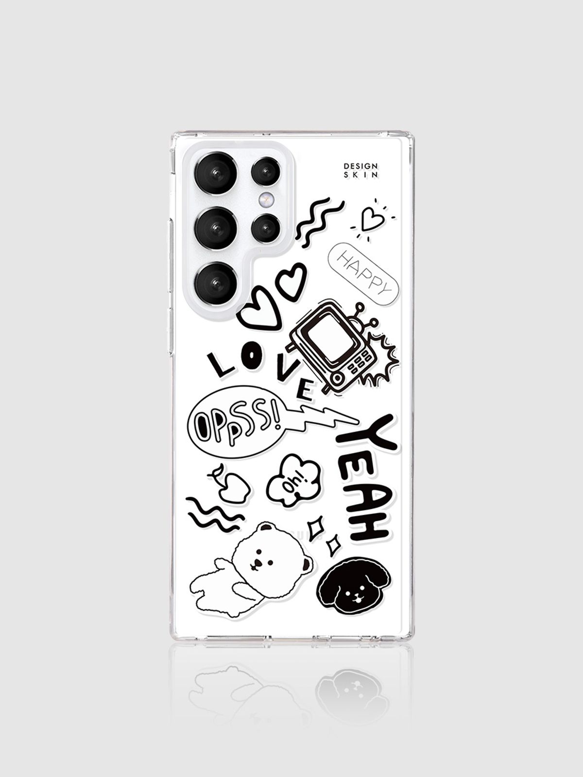 디자인스킨(DESIGNSKIN) 클리어 그래픽 케이스_낙서곰